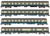 Hobbytrain H22206 - N - 4-tlg. Set Personenwagen Turnus Ferienzug, DB, Ep. IV - Set 1